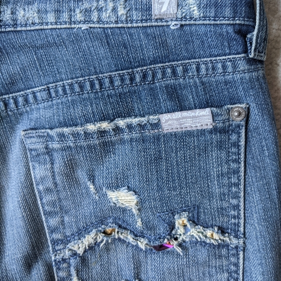 7 For All Mankind Y2K style bootcut crystal jeans Sz 27 - Picture 7 of 9